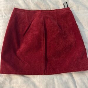Blank NYC Red Suede Mini Skirt